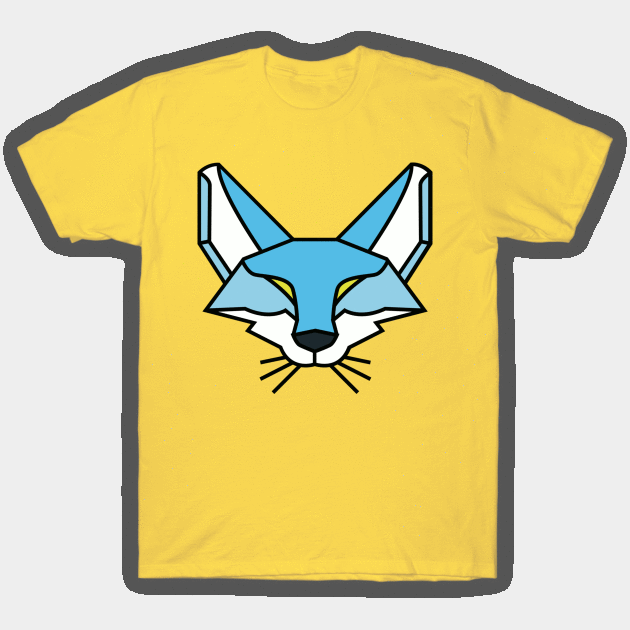 Geometric Blue Fox T-Shirt by Soomz